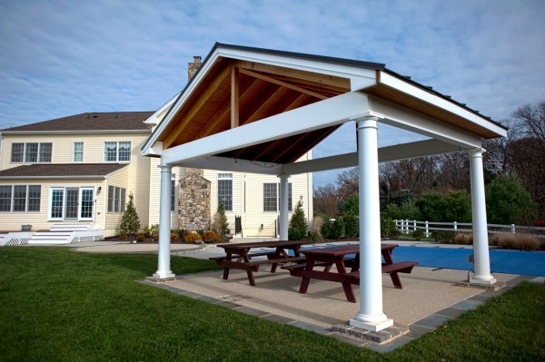gazebo, deck and home addition photo in Glen Echo MD